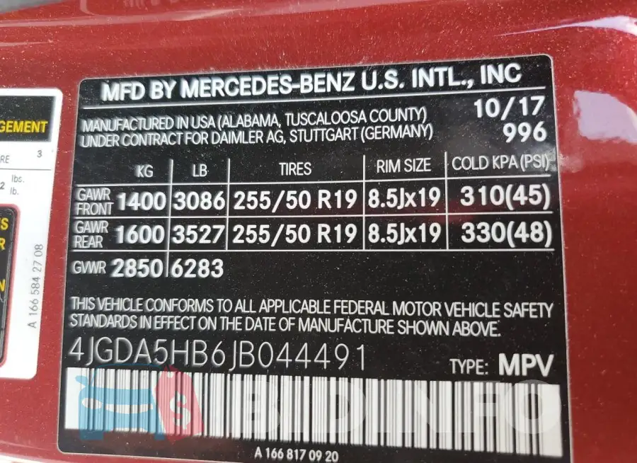 4JGDA5HB6JB044491 Photo# 13