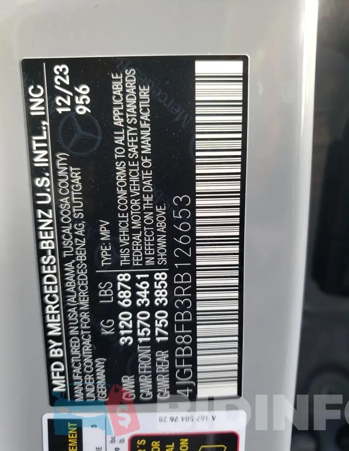 4JGFB8FB3RB126653 Photo# 13