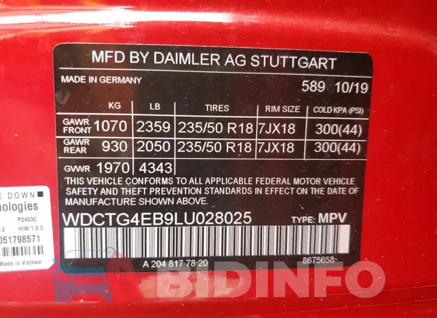 WDCTG4EB9LU028025 Photo# 12