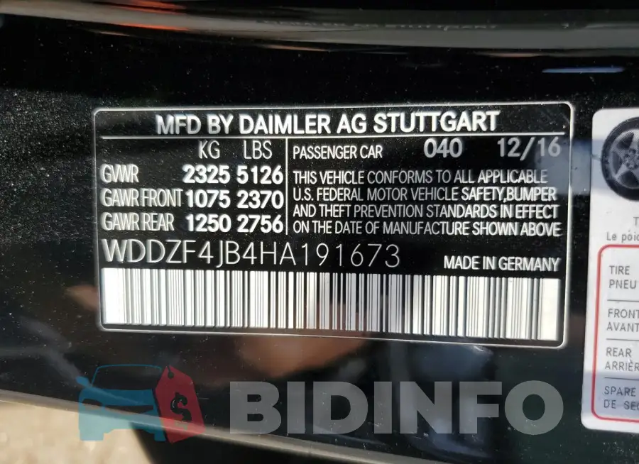 WDDZF4JB4HA191673 Photo# 12
