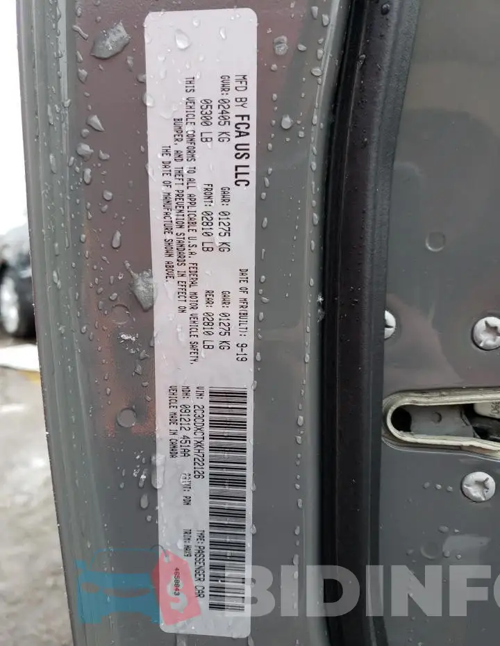 2C3CDXCTXKH722126 Photo# 12