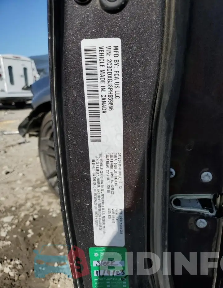2C3CDXGJ8PH659866 Photo# 13