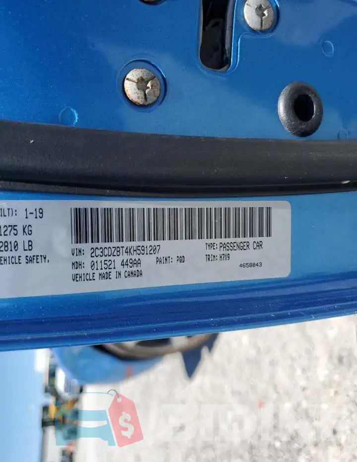 2C3CDZBT4KH591207 Photo# 12
