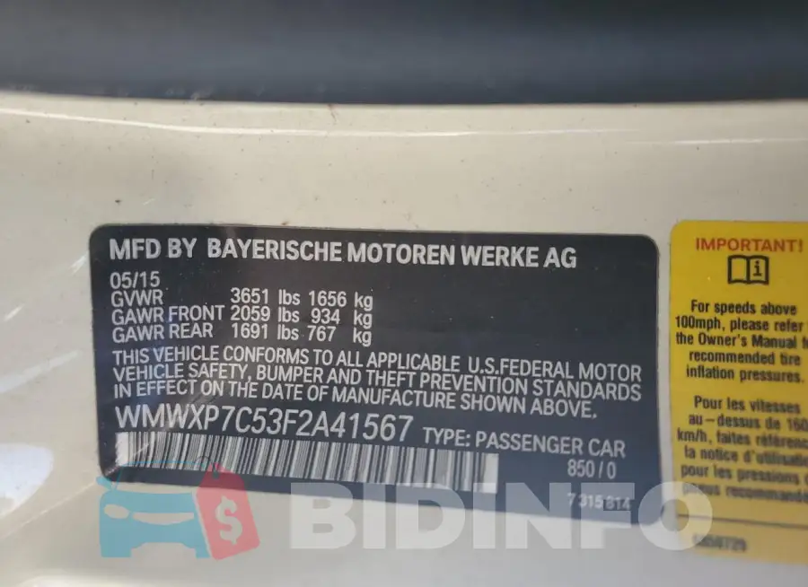 WMWXP7C53F2A41567 Photo# 12