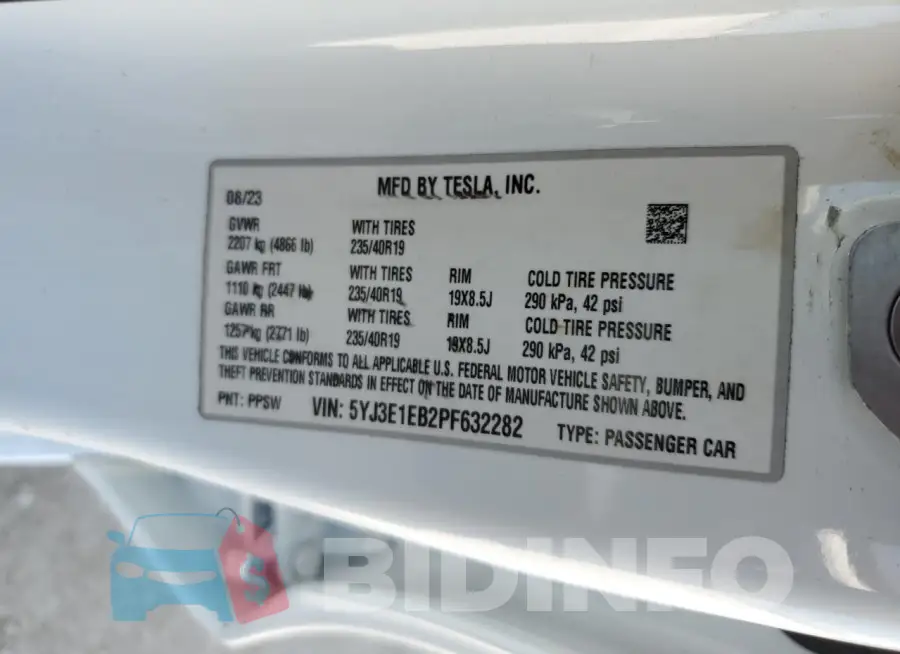 5YJ3E1EB2PF632282 Photo# 13