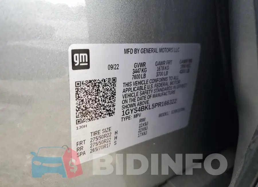 1GYS4BKL5PR166322 Photo# 13