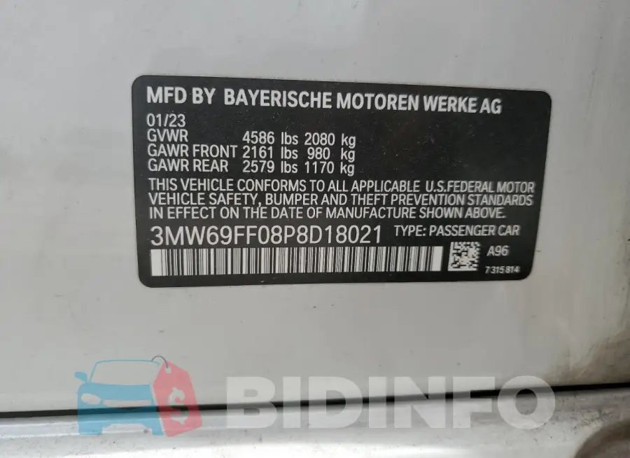 3MW69FF08P8D18021 Photo# 12