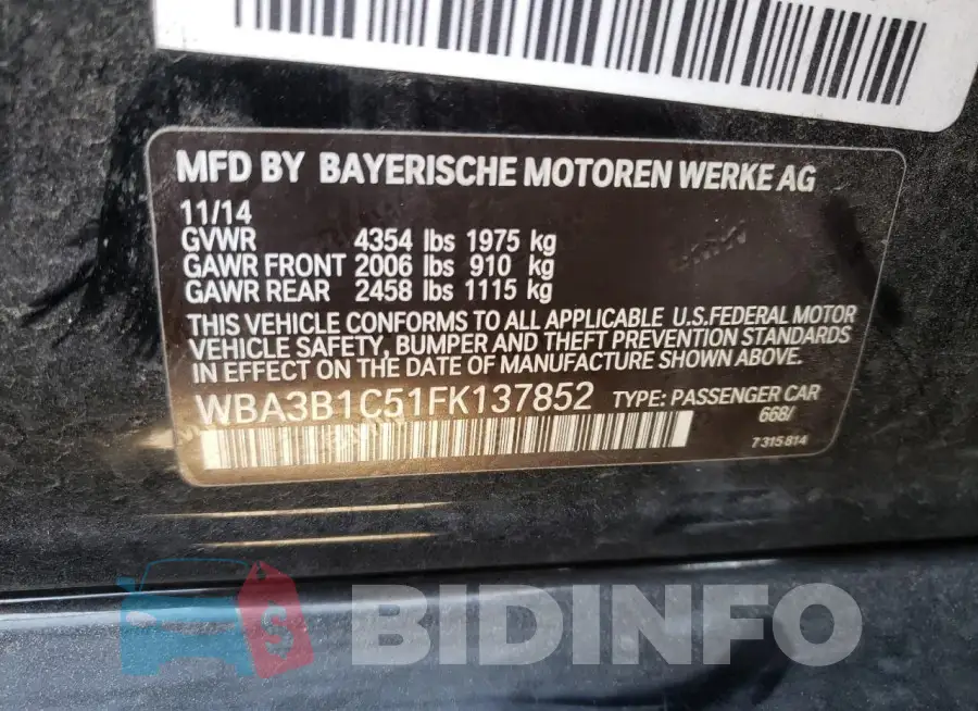 WBA3B1C51FK137852 Photo# 12