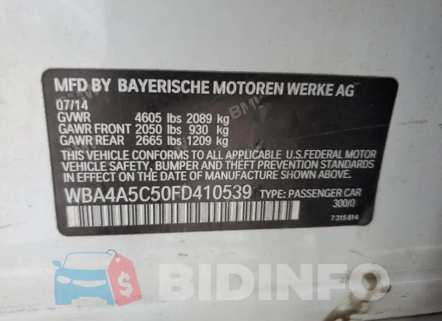 WBA4A5C50FD410539 Photo# 12