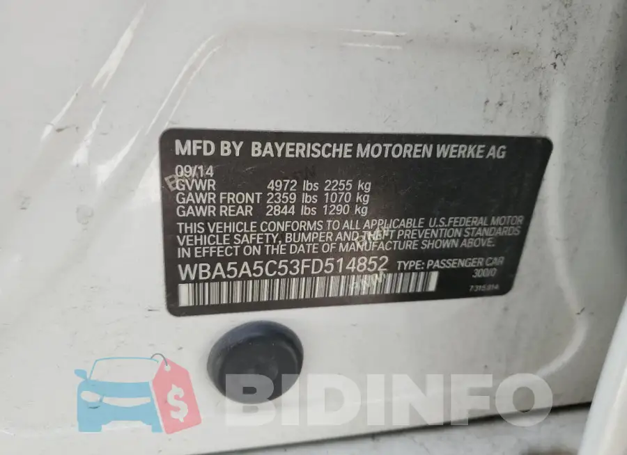 WBA5A5C53FD514852 Photo# 12