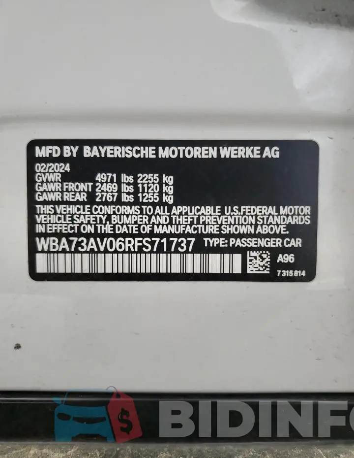 WBA73AV06RFS71737 Photo# 12