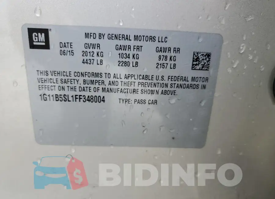 1G11B5SL1FF348004 Photo# 13