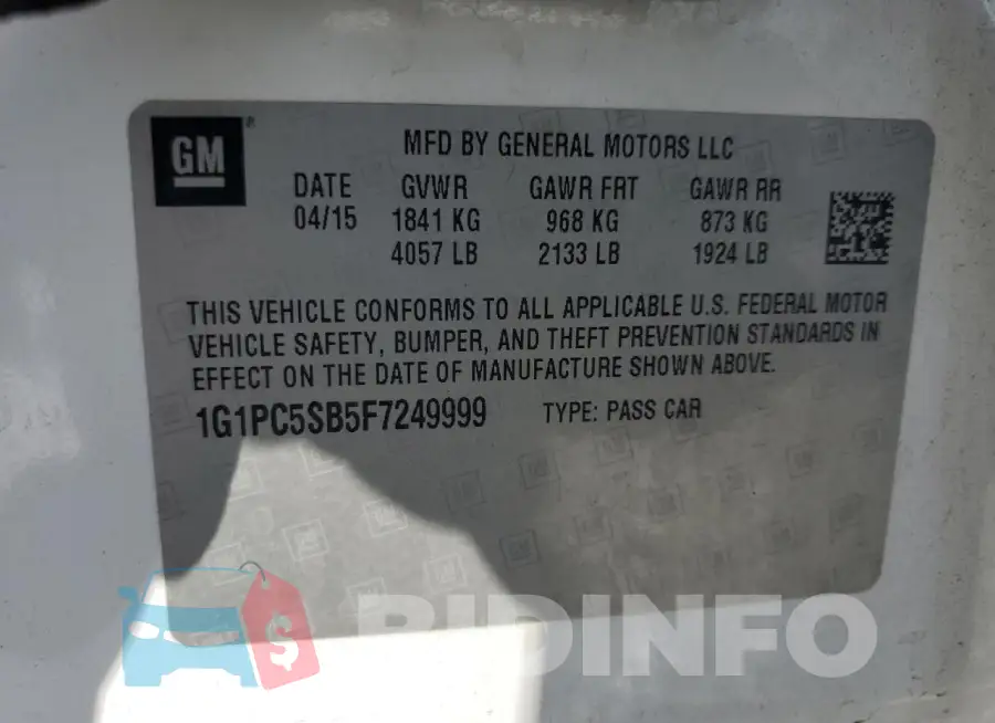 1G1PC5SB5F7249999 Photo# 12