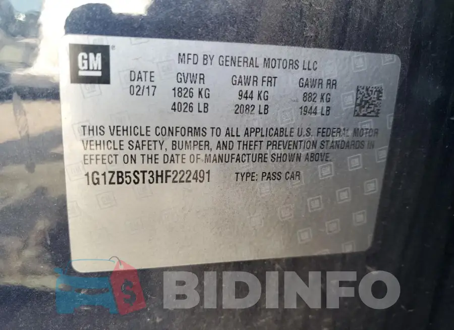 1G1ZB5ST3HF222491 Photo# 12