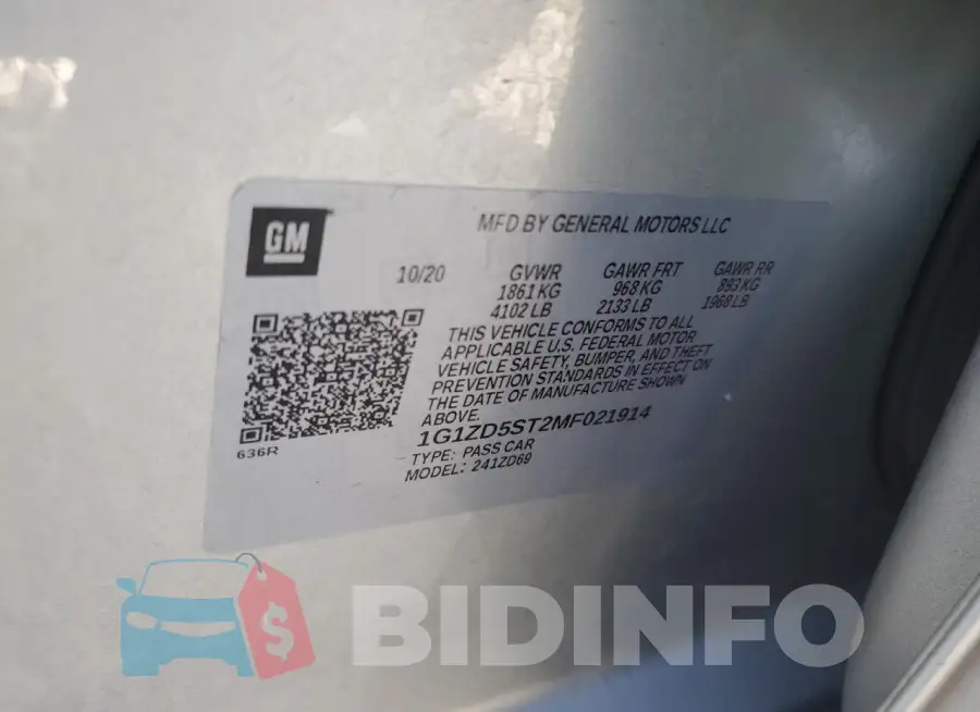 1G1ZD5ST2MF021914 Photo# 13