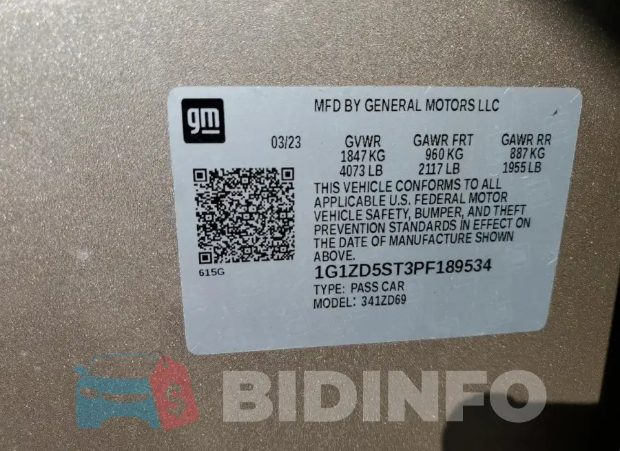 1G1ZD5ST3PF189534 Photo# 13