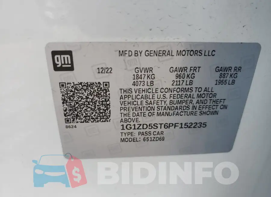 1G1ZD5ST6PF152235 Photo# 13