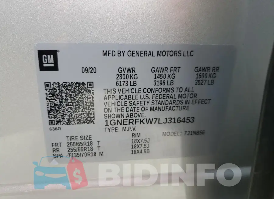 1GNERFKW7LJ316453 Photo# 13