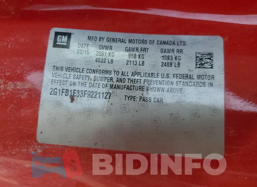 2G1FB1E33F9221127 Photo# 12