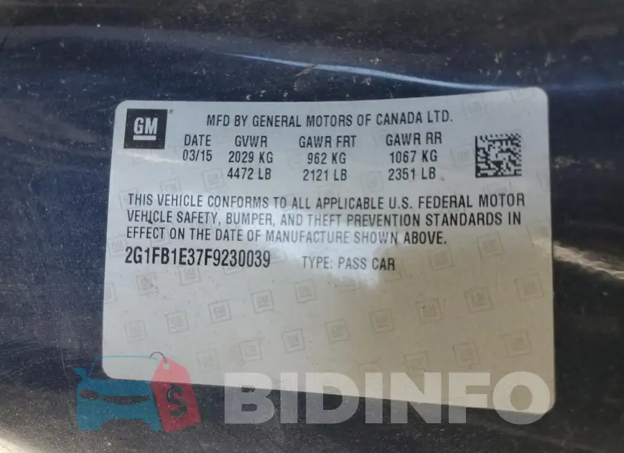 2G1FB1E37F9230039 Photo# 12