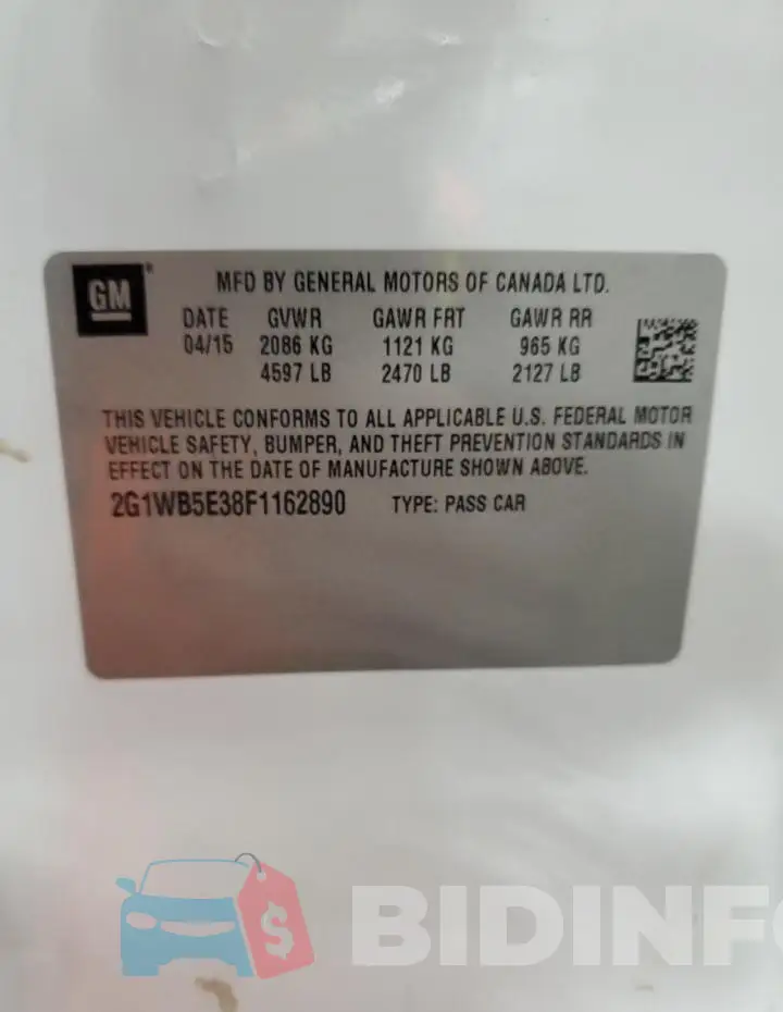 2G1WB5E38F1162890 Photo# 13