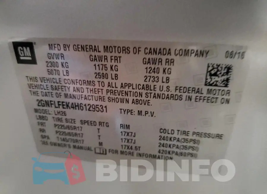 2GNFLFEK4H6129531 Photo# 14