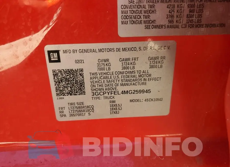 3GCPYFEL4MG259945 Photo# 13
