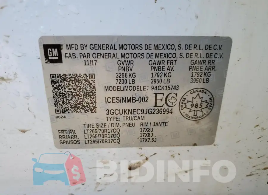 3GCUKNEC9JG236994 Photo# 12