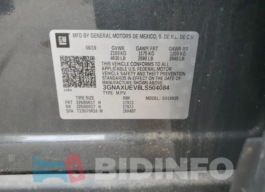 3GNAXUEV8LS504084 Photo# 13