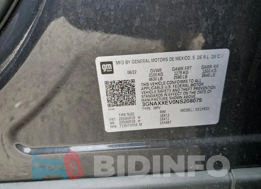 3GNAXXEV0NS208075 Photo# 12