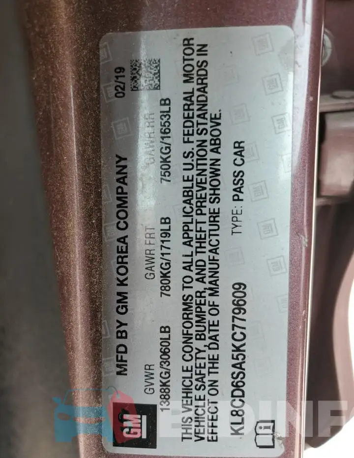 KL8CD6SA5KC779609 Photo# 13