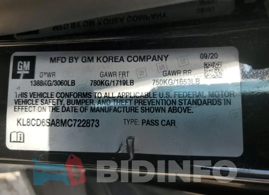 KL8CD6SA8MC722873 Photo# 13