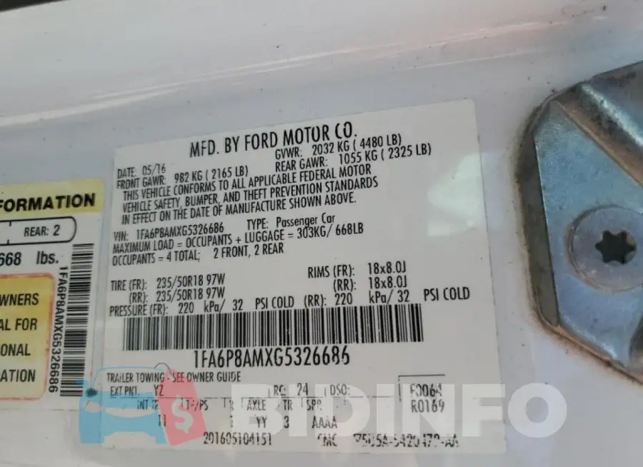 1FA6P8AMXG5326686 Photo# 12