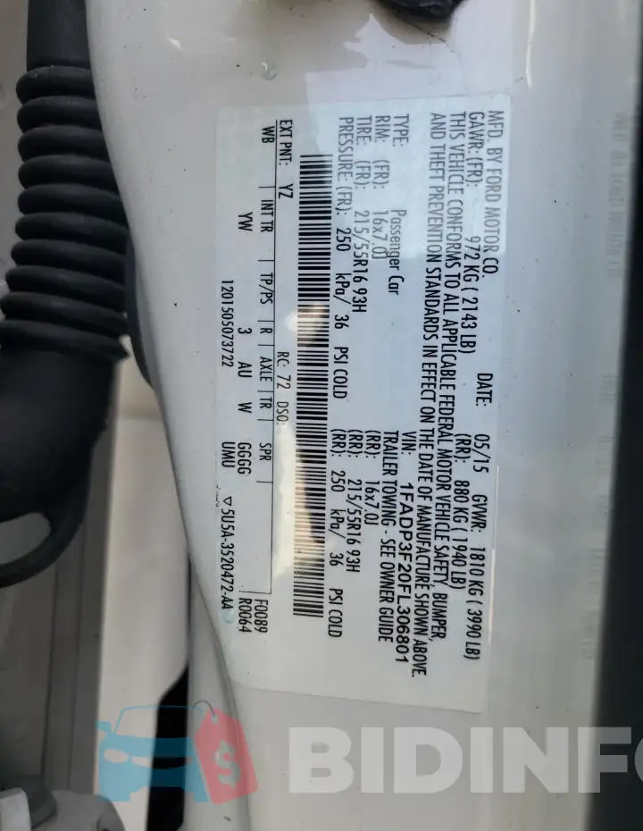 1FADP3F20FL306801 Photo# 12