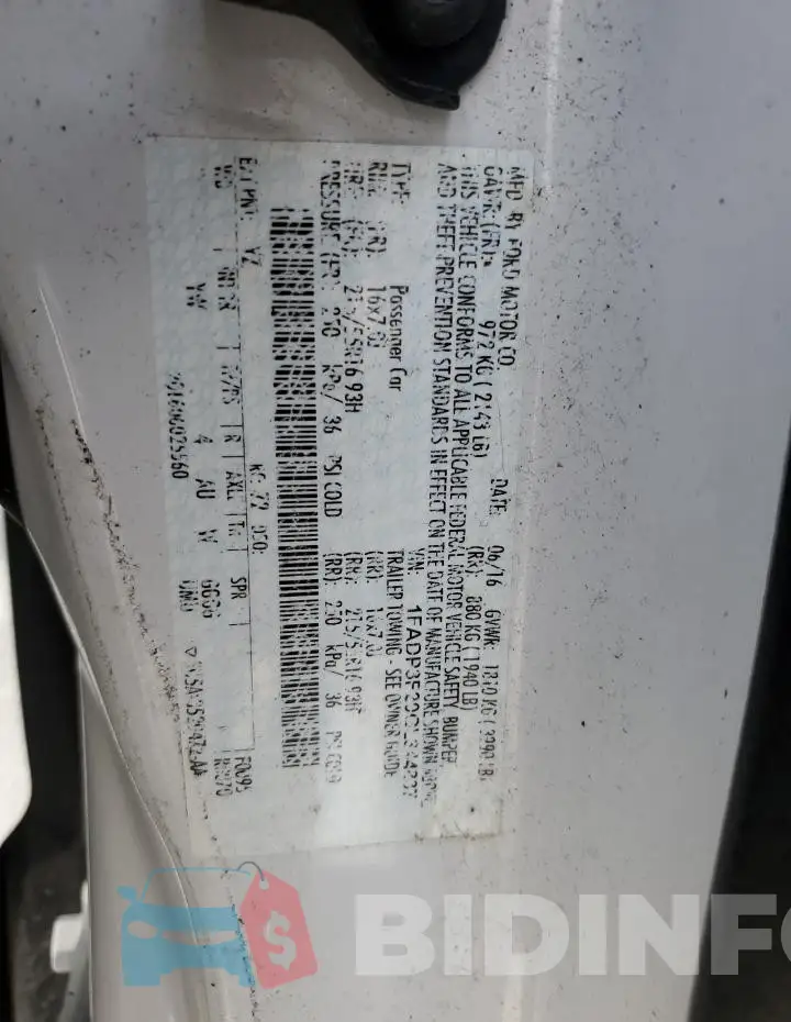 1FADP3F20GL344837 Photo# 12