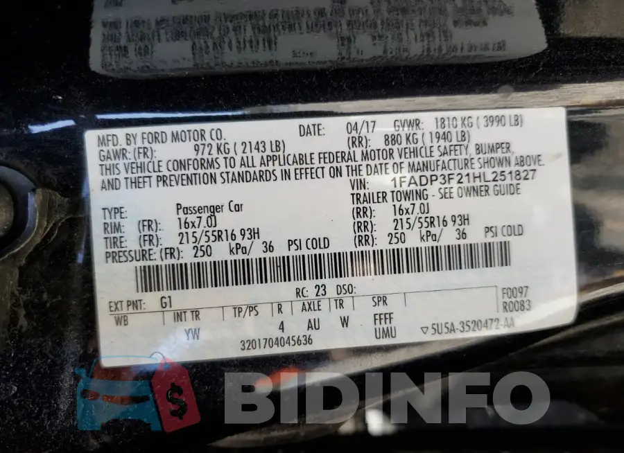 1FADP3F21HL251827 Photo# 12