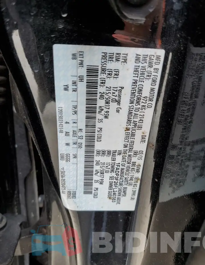 1FADP3F26FL240383 Photo# 12