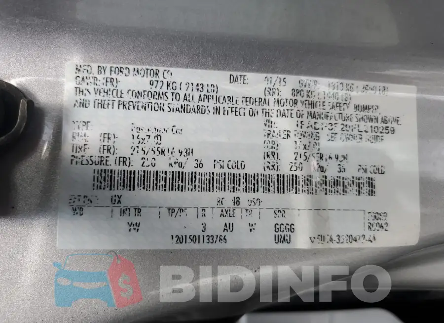 1FADP3F29FL210259 Photo# 12