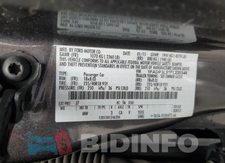 1FADP3L91FL220348 Photo# 12