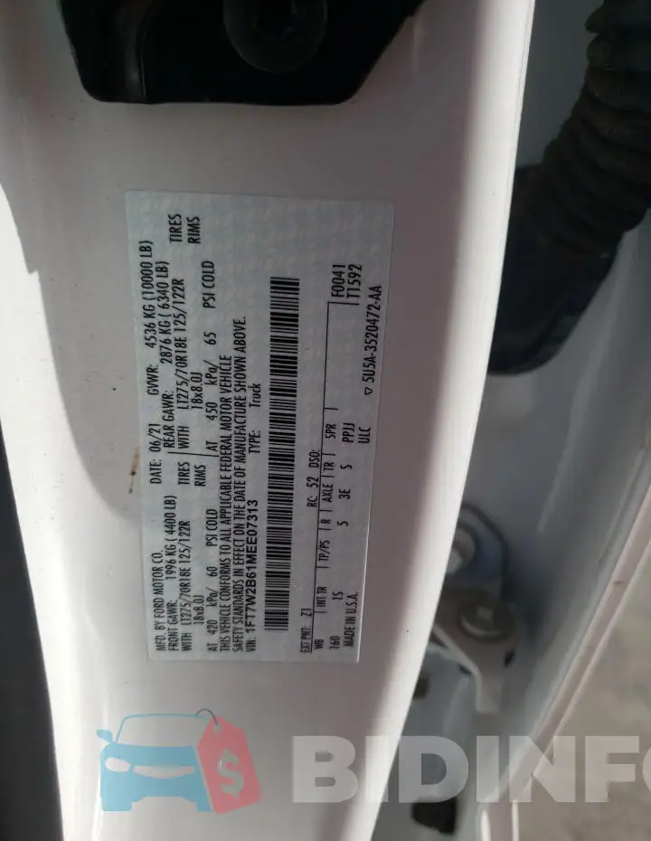 1FT7W2B61MEE07313 Photo# 12