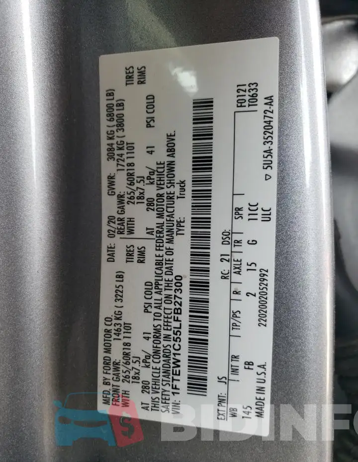 1FTEW1C55LFB27300 Photo# 12