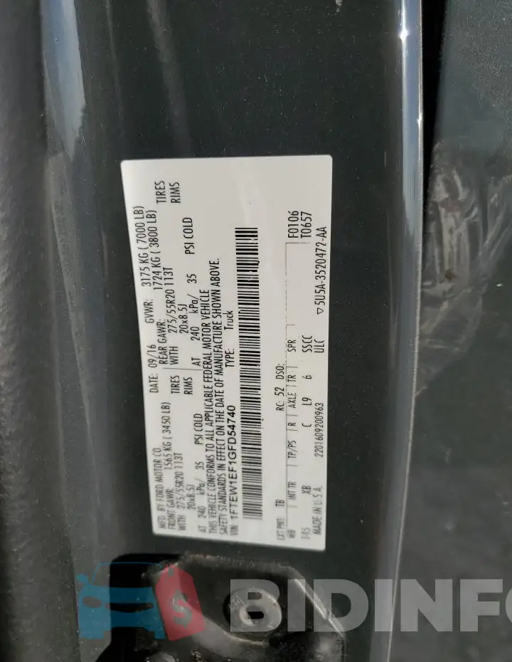 1FTEW1EF1GFD54740 Photo# 12
