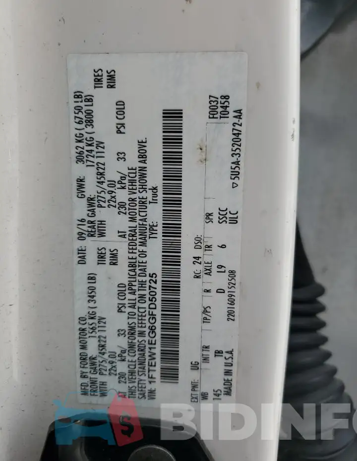 1FTEW1EG6GFD50725 Photo# 12