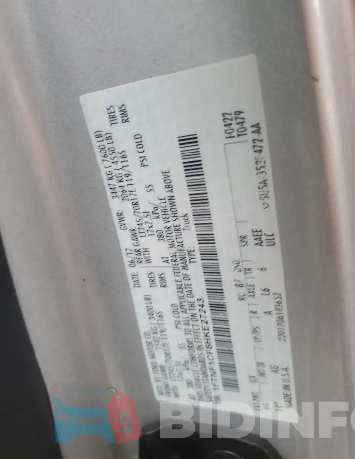 1FTNF1CF8HKE27243 Photo# 12