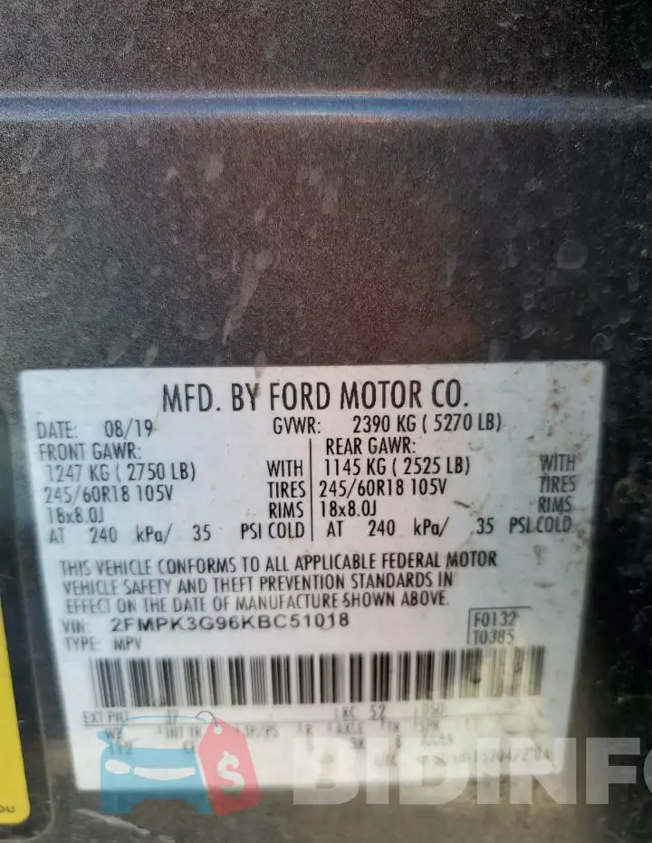 2FMPK3G96KBC51018 Photo# 12