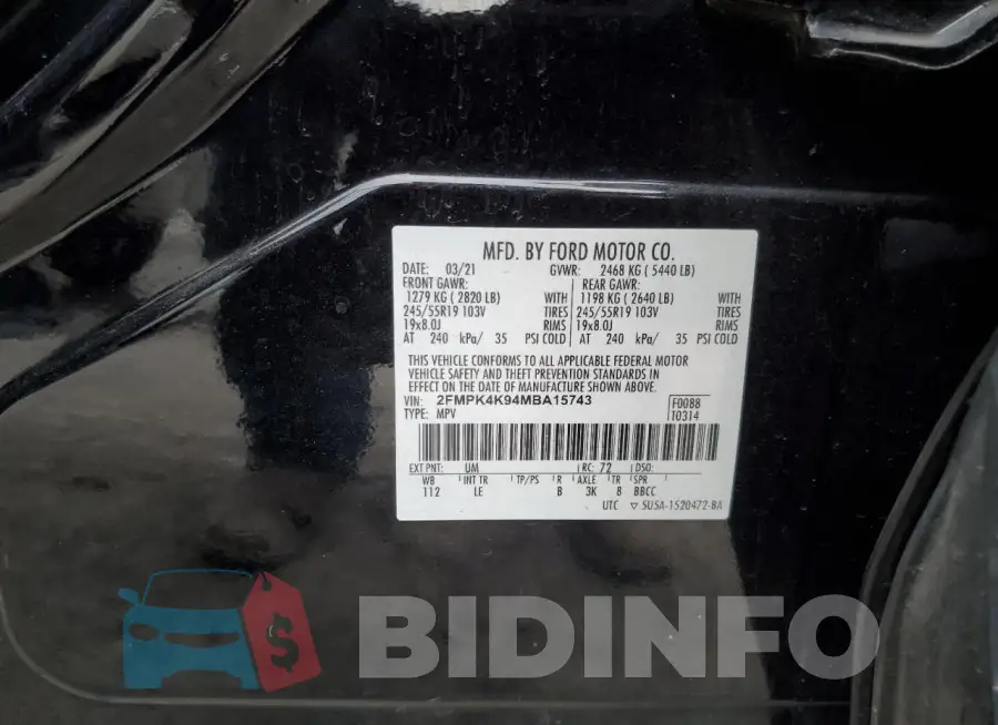 2FMPK4K94MBA15743 Photo# 13