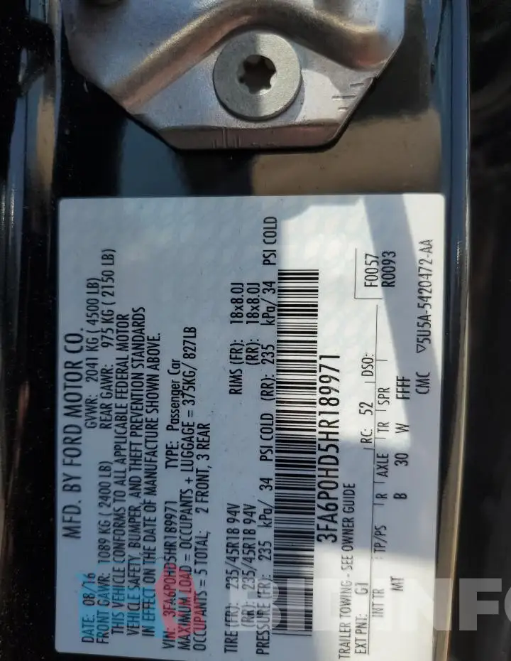 3FA6P0HD5HR189971 Photo# 12