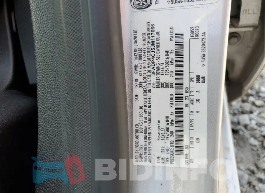 3FADP4CJ5JM117666 Photo# 12