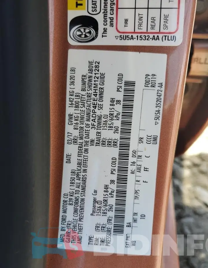 3FADP4EE4HM121282 Photo# 12