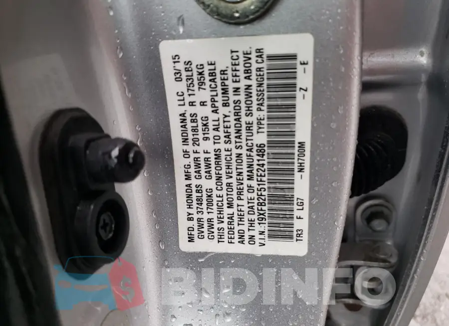 19XFB2F51FE241486 Photo# 12